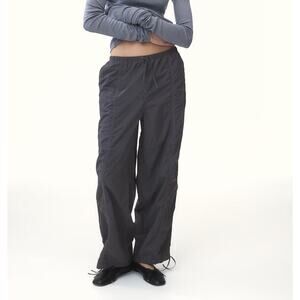 H&M Divided Women NYLON PARACHUTE PANTS size XXS gray